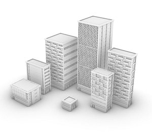 Modular Buildings Pack I - Modern-Cyberpunk 3D print model 3D