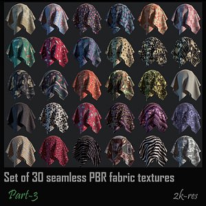 Pack-3 of 30 Seamless fabric PBR Texture