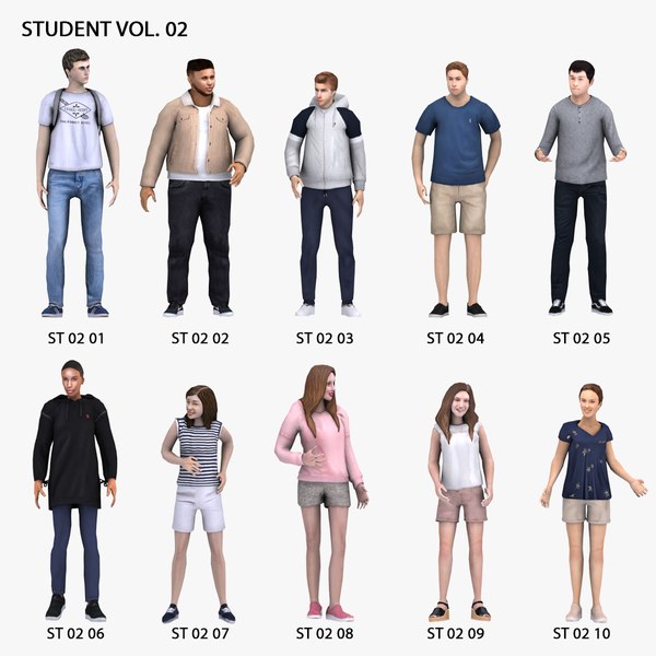 3D 3D People Student Vol 02 model