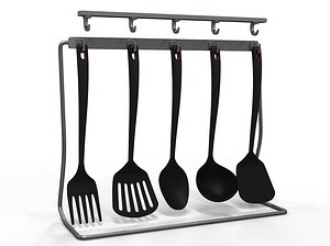 3D kitchen set cooking tools model