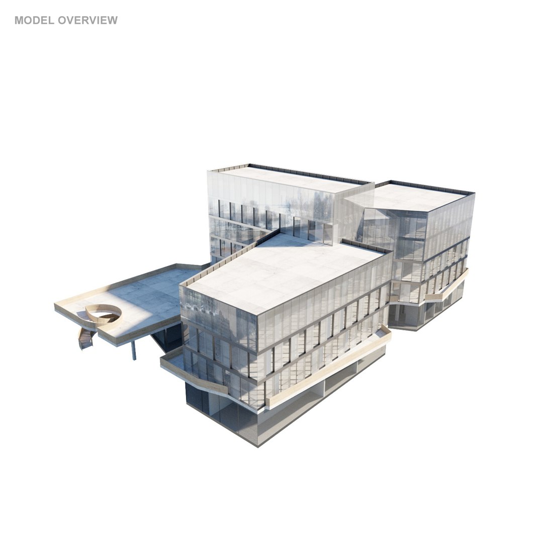 Modern Office Building 3D Model - TurboSquid 1843773