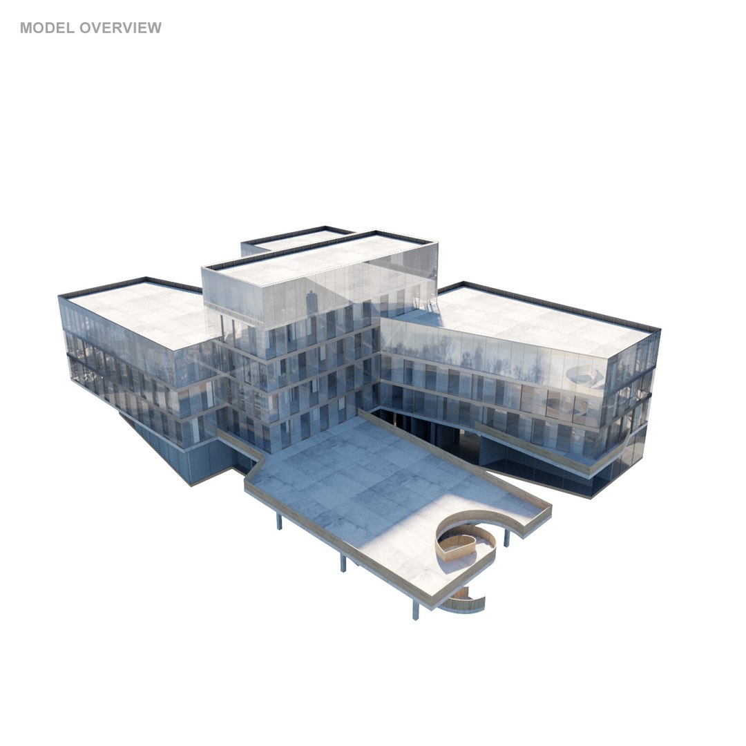 Modern Office Building 3D Model - TurboSquid 1843773