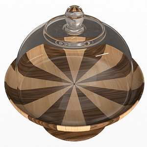Cake Stand Wooden with Dome