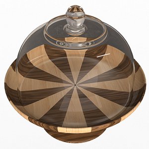 Cake Stand Wooden with Dome