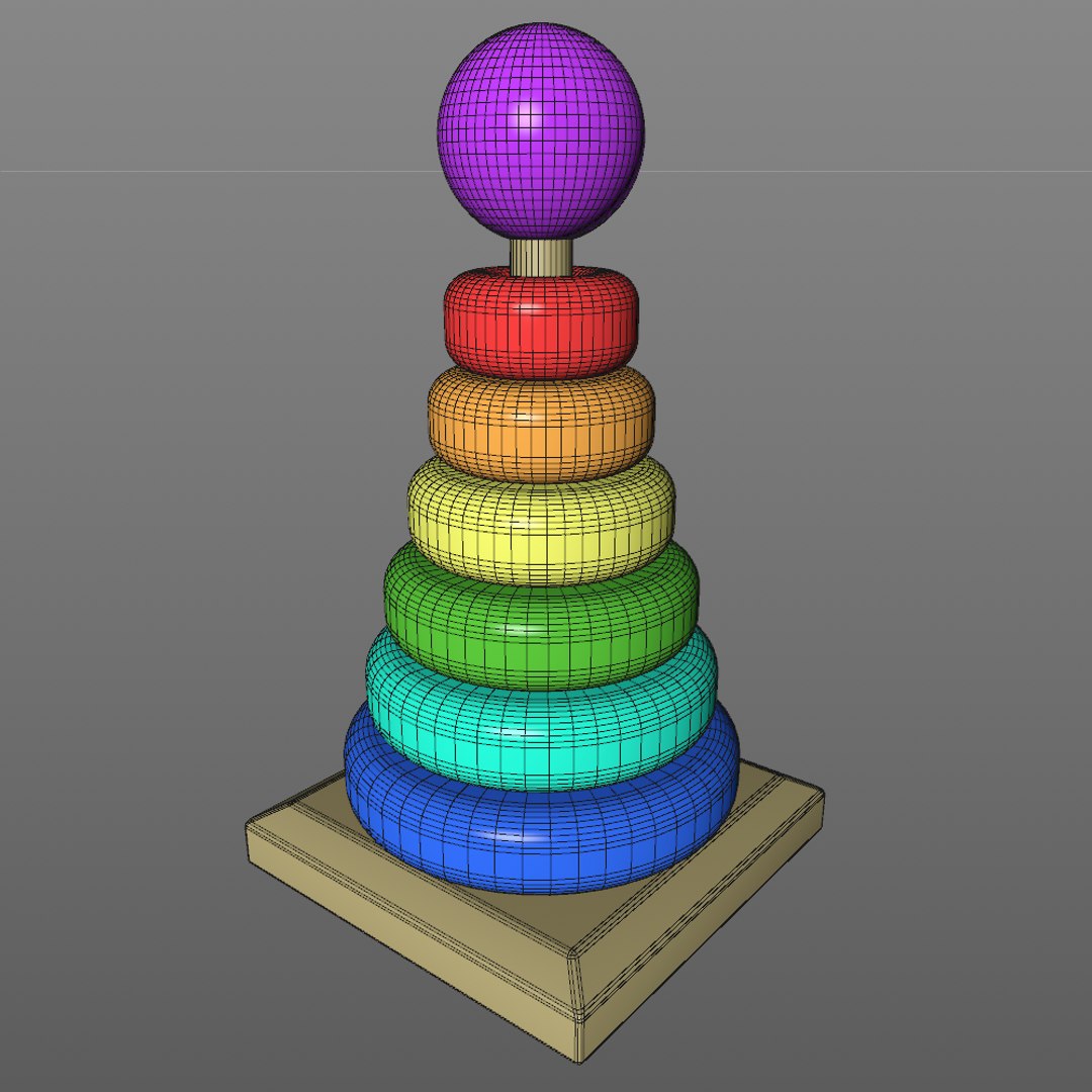 3D Ring Toy Stacked - TurboSquid 1367153