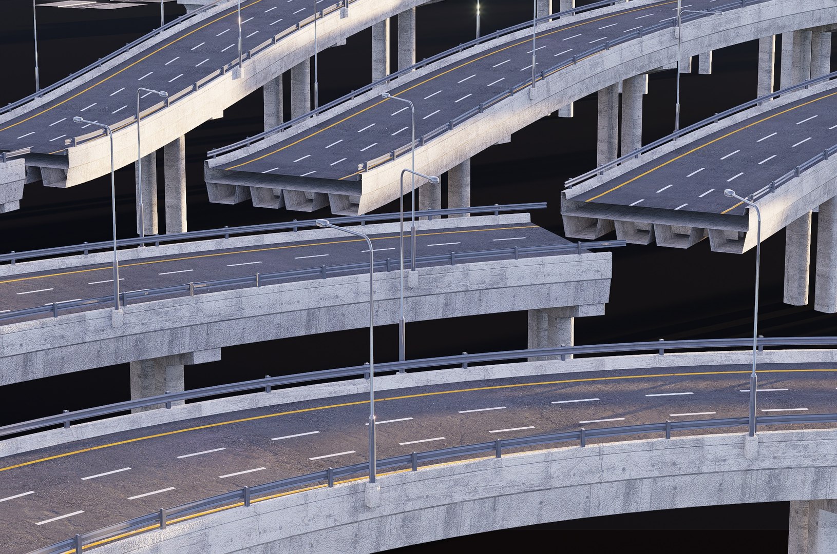3D Highway Viaduct 3D Model 3D Model Model - TurboSquid 2383534