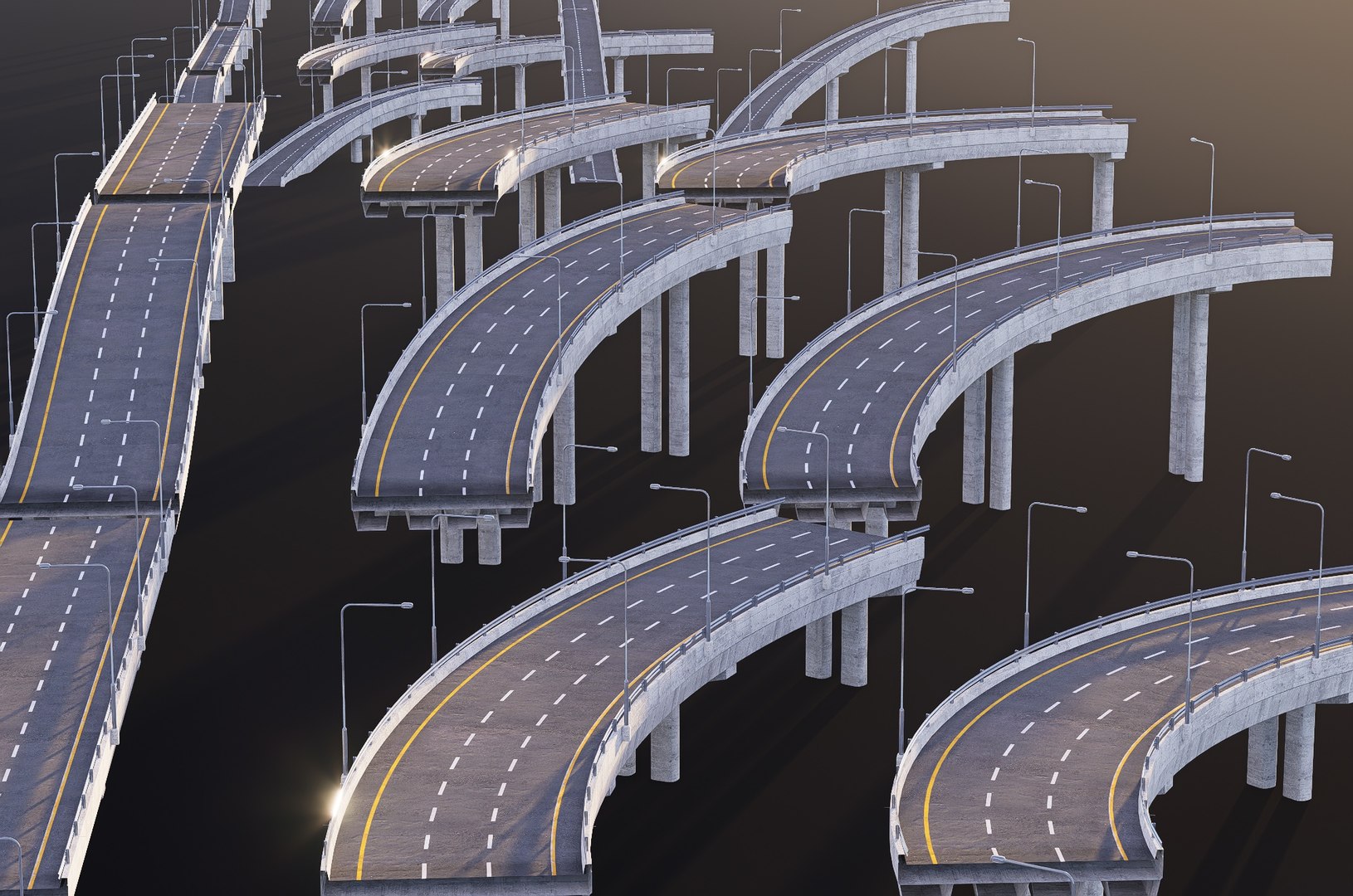3D Highway Viaduct 3D Model 3D Model Model - TurboSquid 2383534
