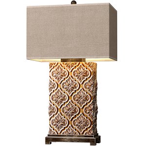 Golden Bronze Arabic Oriental Nightstand bedside Table Lamp 3D model