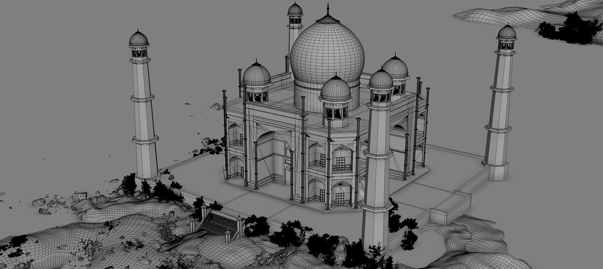 Laser Cut Taj Mahal 3D Model DXF File Free Download - 3axis.co