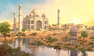 3D Oasis Taj Mahal Environment