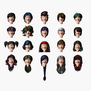 Stylized Hair Factor V3 3D model