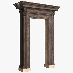 Aged Cedar Double Doorway 3D model