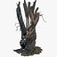 tree charred trunk willow 3d obj