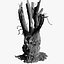 tree charred trunk willow 3d obj