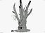 tree charred trunk willow 3d obj