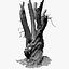 tree charred trunk willow 3d obj