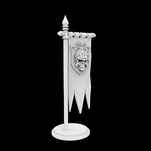 3D Skull Knight Banner 3D Print Model