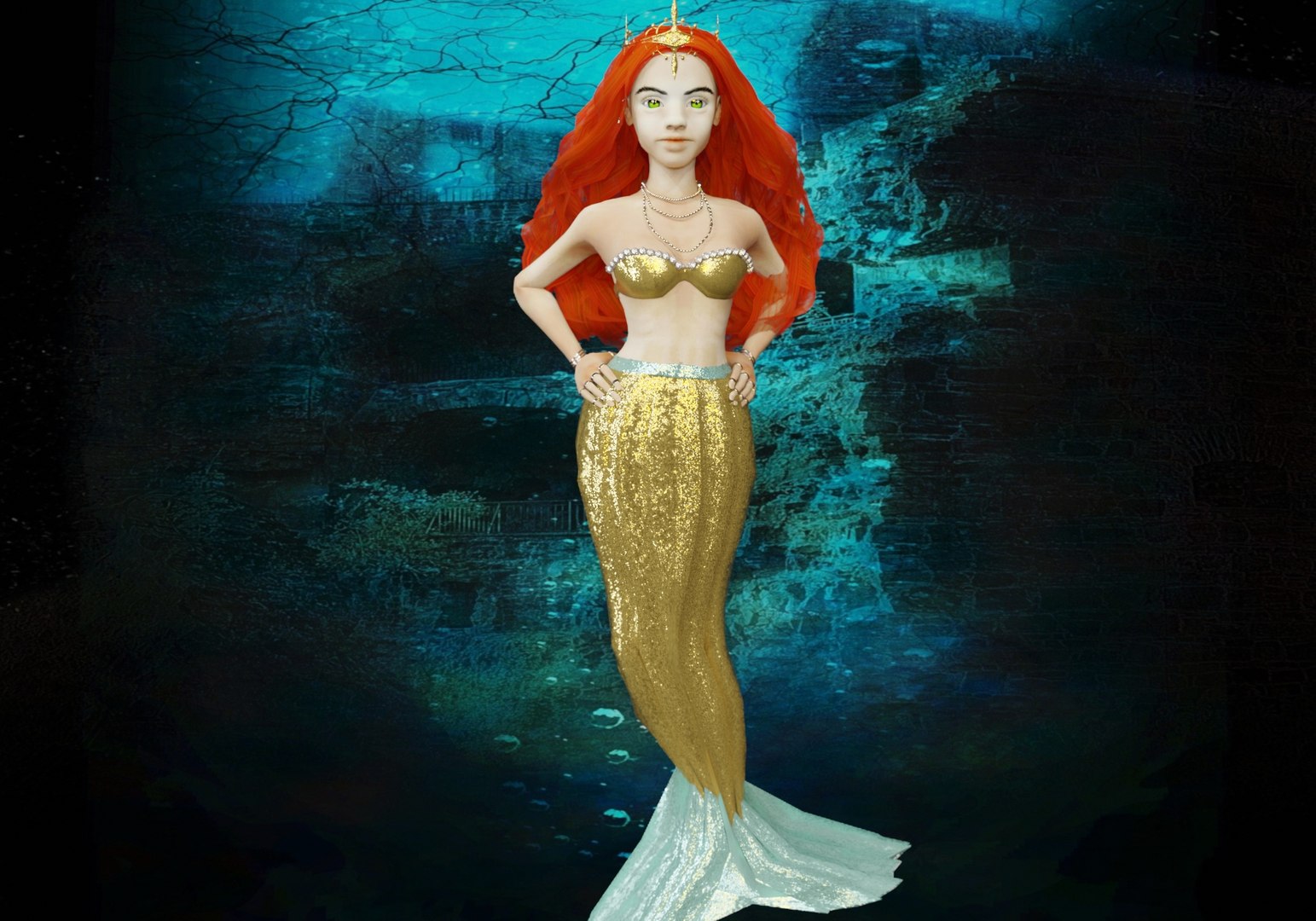 3D Model Mermaid Girl - TurboSquid 2313224