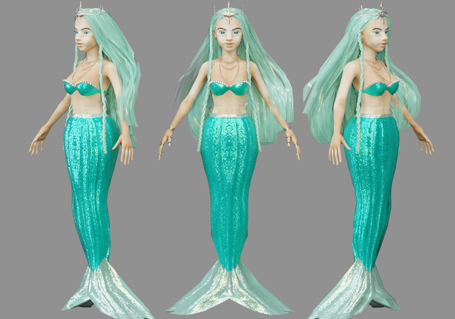 3D Model Mermaid Girl - TurboSquid 2313224