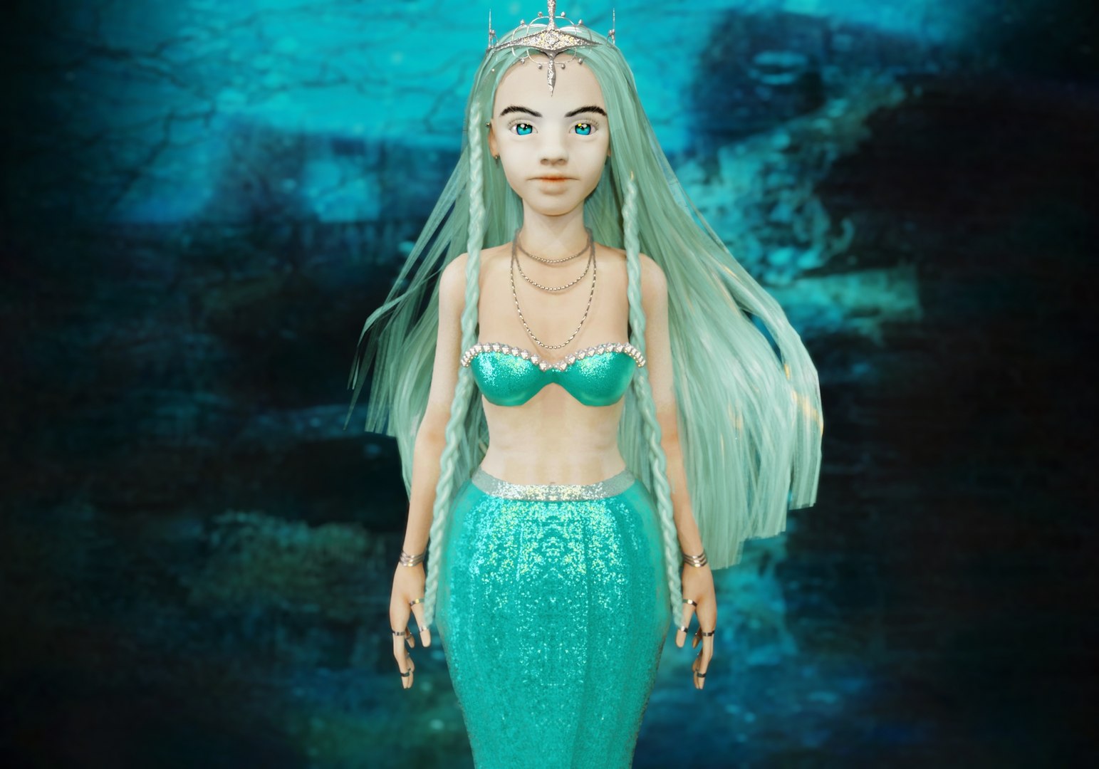 3D Model Mermaid Girl - TurboSquid 2313224