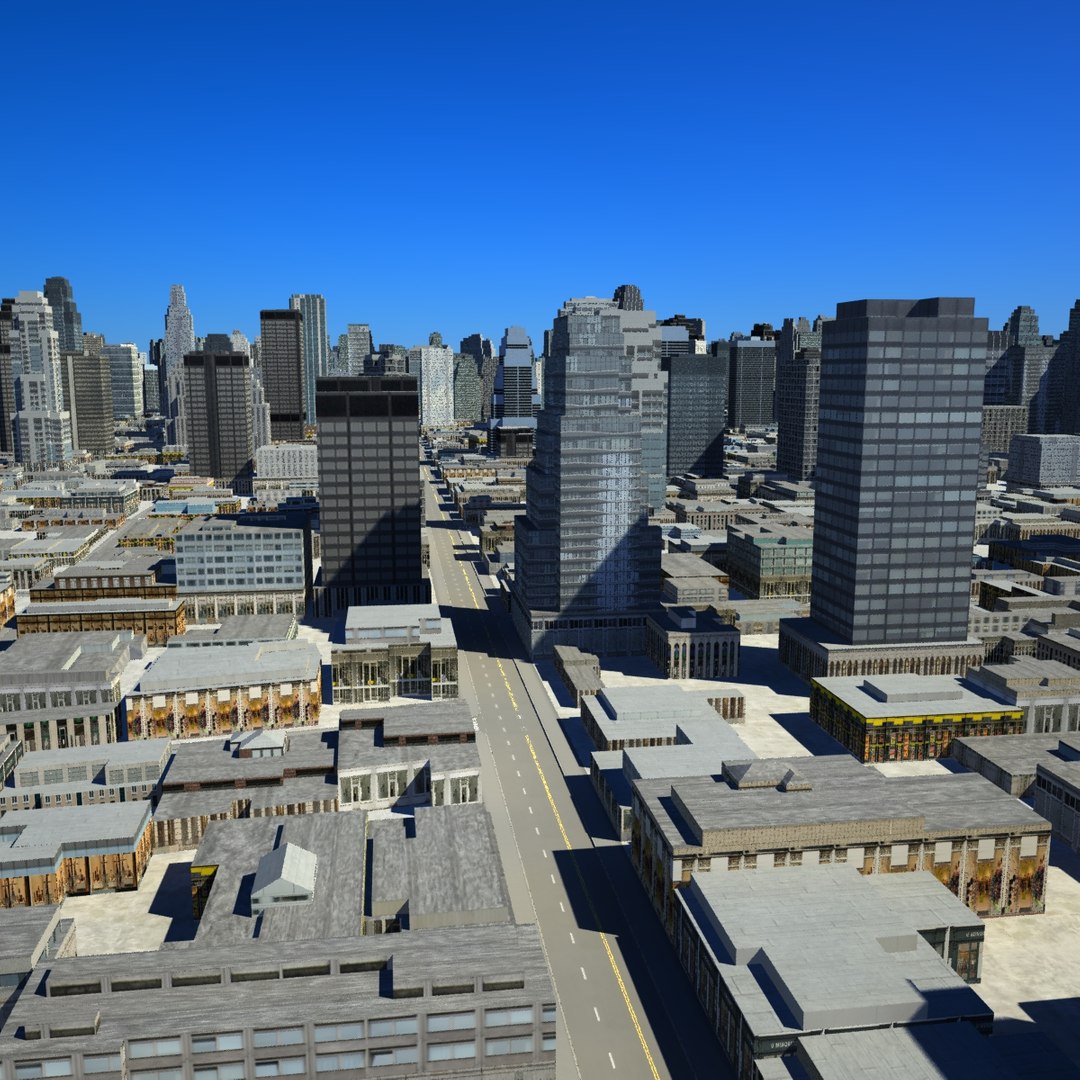 3d Model Cityscape Scene Highrise