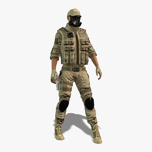 3D Combat Soldier Rigged Character model