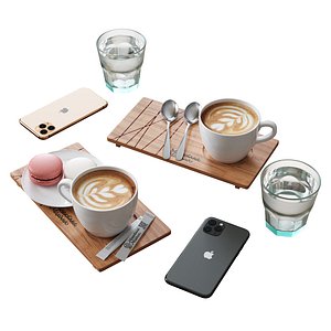 Decorative Set for a Cafe Table Kit1 3D model