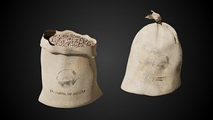 3D Grain Seed Sack Bag Industrial Prop model