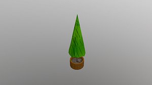 3D Low Poly Pot Tree