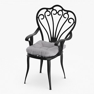 Garden Chair with Seat Cushion 3D