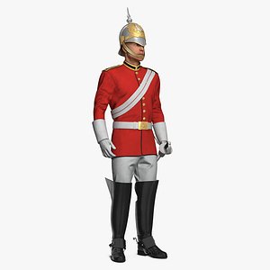3D british royal soldier standing model