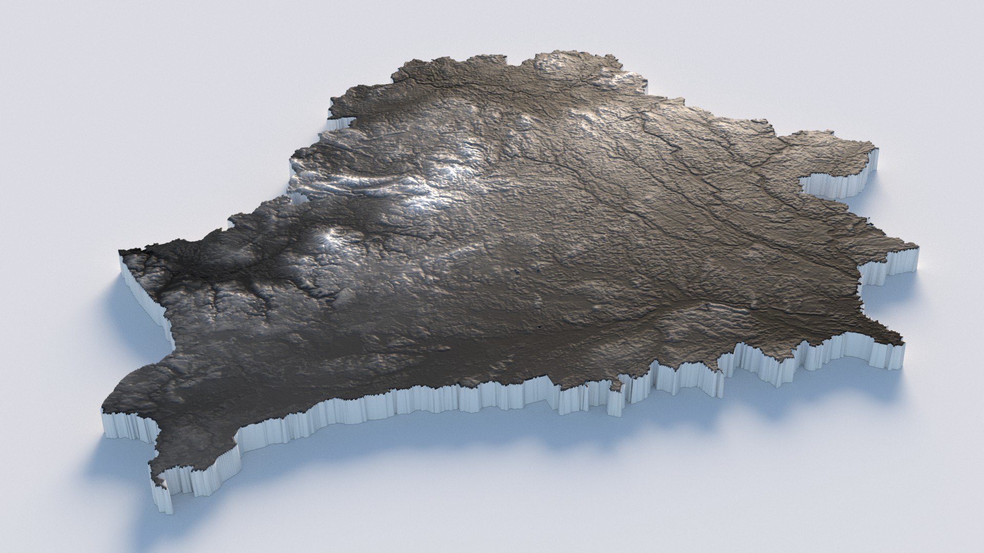 Belarus Terrain Map 3D Model - TurboSquid 2335446
