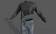 Blue Army Female Outfit for UE5x All MetaHuman Body Ready Rigged Outfit