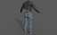 Blue Army Female Outfit for UE5x All MetaHuman Body Ready Rigged Outfit