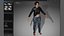Blue Army Female Outfit for UE5x All MetaHuman Body Ready Rigged Outfit