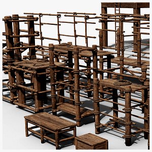 Wooden Assets Modular Kit 3D model