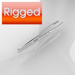 3d model rigged surgical scissor