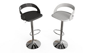Modern Adjustable Bar Stool Set with Padded Seat