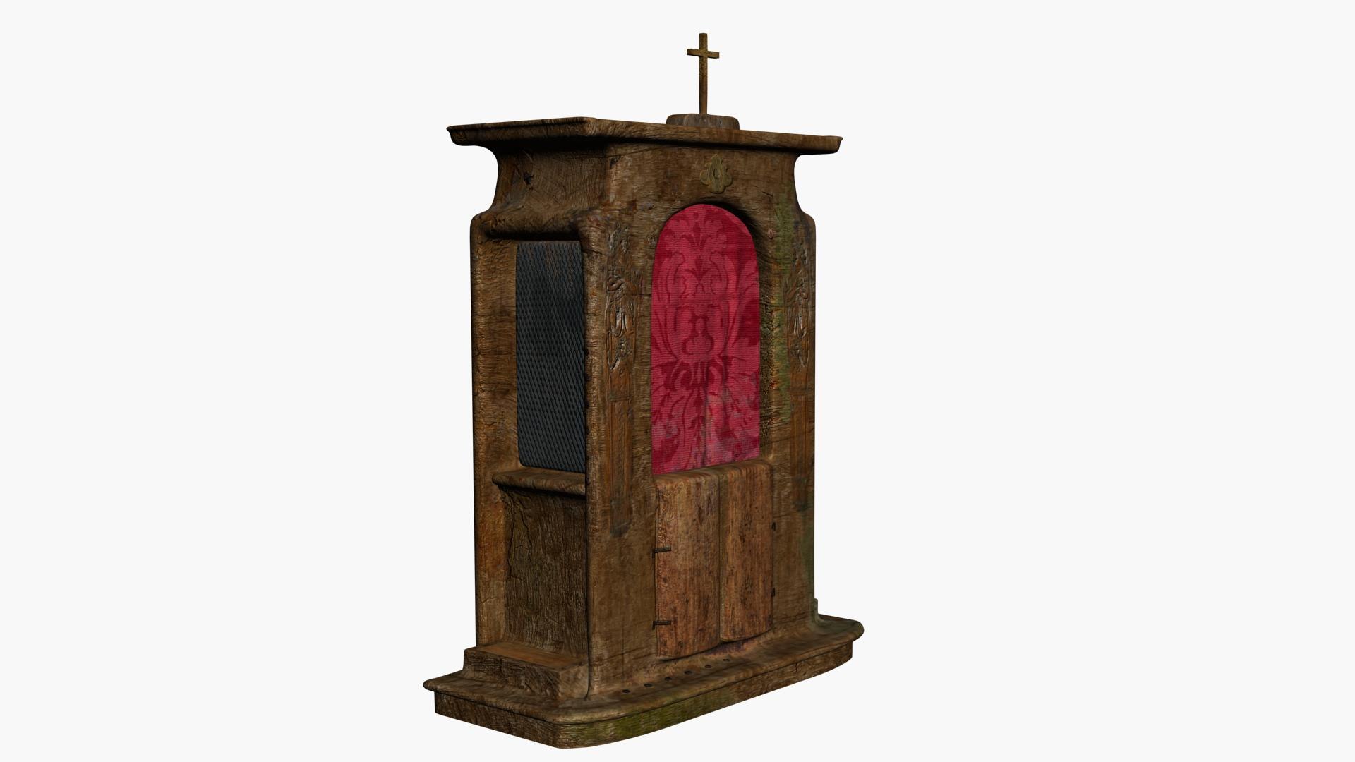 Wooden Confessional Booth 3D Model - TurboSquid 2275587