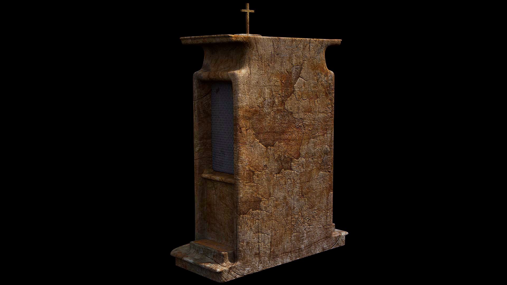 Wooden Confessional Booth 3D Model - TurboSquid 2275587