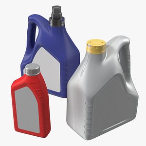 motor oil bottles set 3D model