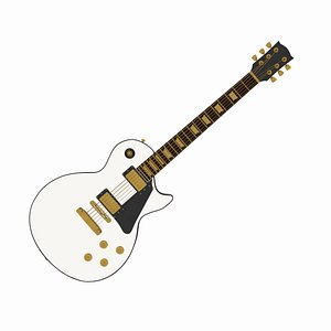 white guitar 3D model