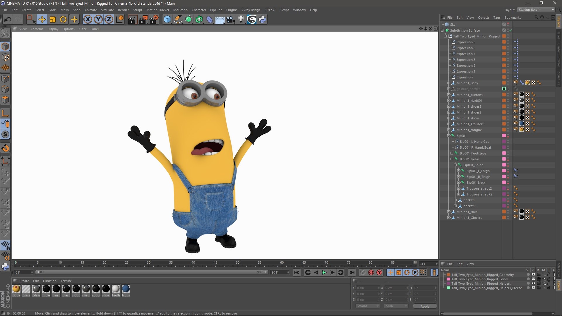 3D rigged minions model https://p.turbosquid.com/ts-thumb/Yf/dejHwl/nG/tall_two_eyed_minion_rigged_for_cinema_4d_008/jpg/1720759885/1920x1080/fit_q87/dc034a3ae374a14beffdeb94c0a466eae727469e/tall_two_eyed_minion_rigged_for_cinema_4d_008.jpg