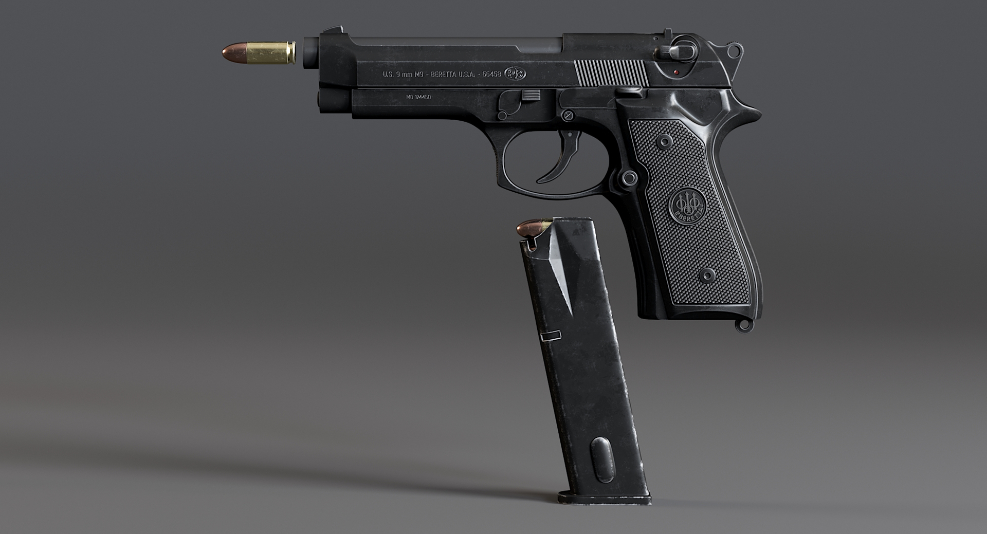 Pistole beretta m9 model - TurboSquid 1375262