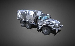 heavy army truck winter 3D model