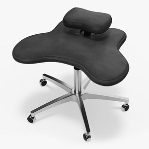 Cross Legged Office Chair with Wheels 3D model