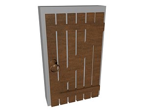 Low Poly Medieval Wooden Door