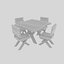 natural wood table chair 02 3D model