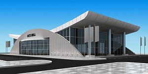 building showroom exterior interior 3D model