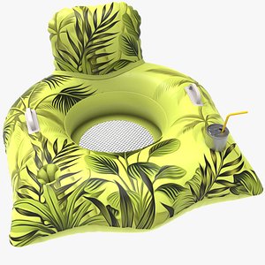 3D model Inflatable Pool Float Chair With Can